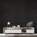 Slatted Acoustic Wall Panel 600 x 2400 - Black Wood - Image 4